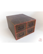 Vintage 1940's desktop 4 drawer card file / filing cabinet - Faux Crocodile
