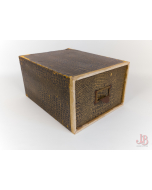 Vintage 1940's desktop drawer card file index / filing cabinet - Faux Crocodile