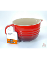 New Le Creuset Cherry Red 2L Mixing Bowl with spout and handle Cerise