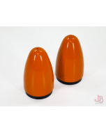 Vintage MCM 60' 70's - Salt Pepper pots cruet, melamine, bright orange, Bullet