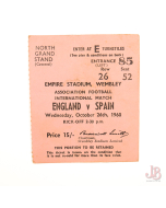 England v Sweden ticket stub Wembley October 28th 1959 South Stand Blue