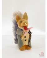 Vintage 1970's Basil Brush flocked figurine toy - very faded - Made in Hong Kong