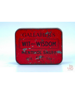 rare vintage little snuff tin - GALLAHERS WIT and WISDOM MENTHOL SNUFF 9D