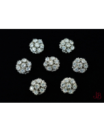 7 x Vintage diamante / rhinestone / paste / sparkly shank buttons.

