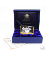 Halcyon Days Enamel Trinket Box - Pansies in a Jug - Chrissy Wilson - Boxed