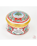 Bilston & Battersea Halcyon Days Enamel Trinket Box - Christmas 1988 - boxed