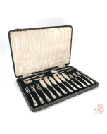 Art Deco Fish Knive Fork Server Silver plate 6 Settings Baum Brothers Sheffield
