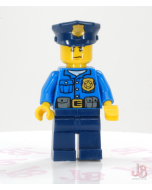 Lego minifigure cty0476 Police - City Officer, Gold Badge, Police Hat, Scowl