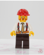 Lego minifigure cty0529 Construction Foreman - Shirt Tie Suspenders Town / City