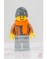 Lego minifigure cty1085 Customer - Female, Medium Nougat Jacket Town / City
