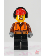 Lego minifigure cty0799 Cargo Center Worker - Male, Orange Safety Vest