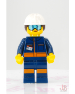 Lego minifigure cty1060 Ground Crew Technician - Female, Dark Blue JumpsuiT