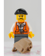 Lego minifigure cty0754 Police - City Bandit Male Moustache Curly Long