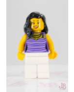 Lego minifigure twn234 Mom - Dark Purple and Lavender Striped Top