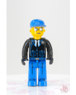 Lego minifigure 4j008 Police - Blue Legs, Black Jacket, Blue Cap, Sunglasses