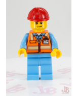 Lego minifigure air050 Orange Safety Vest Reflective Stripes - Town City Airport