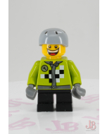 Lego minifigure hol073 Lime Jacket Wrench Black White Checkered - Holiday Event