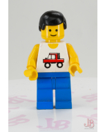 Lego minifigure trn035 Trucker - Blue Legs, Black Male Hair