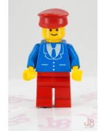 Lego minifigure trn098 Suit with 3 Buttons Blue - Red Legs, Red Hat
